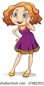 Female standing with her hand pushing one cheek