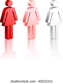 Female Stick Figures Original Vector Illustration Simple Image Illustration