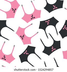 Female stocking belt. Pattern seamless on the white background. Vector