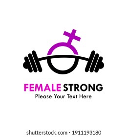 Female strong logo template illustration