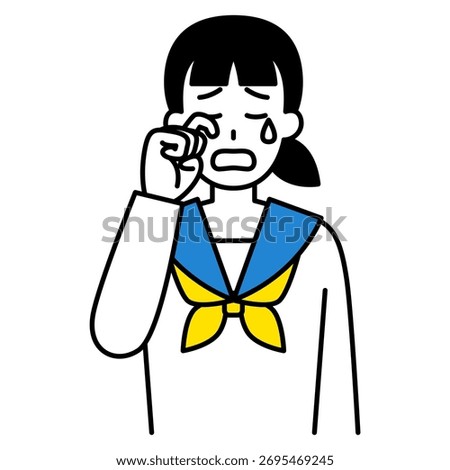 Female student crying in tears