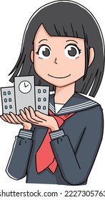 Female student deciding which school to apply for