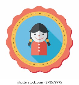 female student flat icon with long shadow,eps10