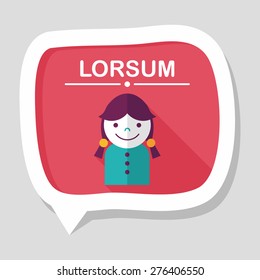 female student flat icon with long shadow,eps10