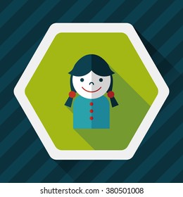 female student flat icon with long shadow,eps10