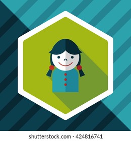 female student flat icon with long shadow,eps10