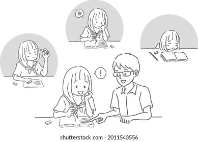 Female student having trouble studying