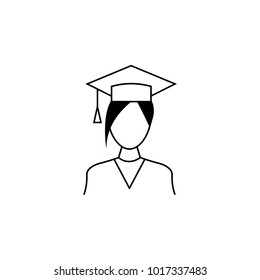 female student icon. Avatar element of professions for mobile concept and web apps. Thin line  icon for website design and development, app development. Premium icon on white background