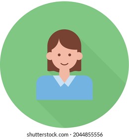 Female Student icon vector image. Can also be used for Physical Fitness. Suitable for mobile apps, web apps and print media.