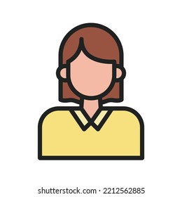 Female Student icon vector image. Can also be used for Physical Fitness. Suitable for mobile apps, web apps and print media.