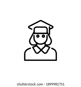

Female Student icon in vector. Logotype