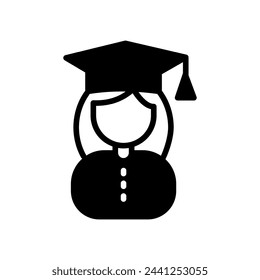 Female Student  icon in vector. Logotype
