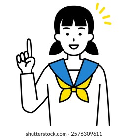 Female student with an idea