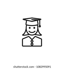 female student line icon