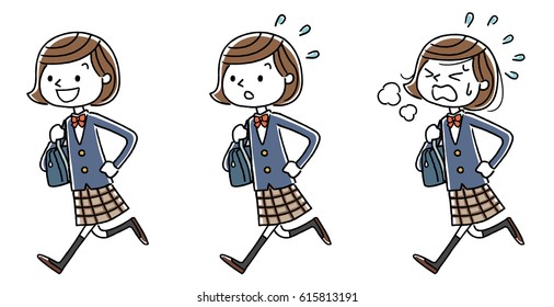 Female student: running, set, variation
