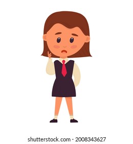 Female Student School Uniform Surprised Girl Stock Vector (Royalty Free ...