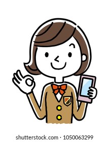 Female student: Smartphone