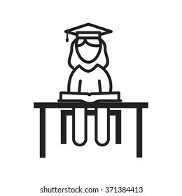 Female Student Studying