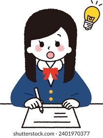 Una estudiante. Una expresión parpadeante.