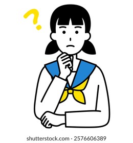 Female student thinking about an idea
