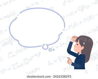 A female student who can't remember math equations