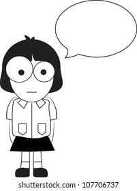 Female students Cartoon