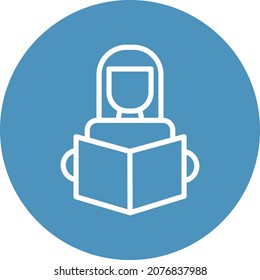 hembra estudiando icono Vector aislado que puede modificar o editar fácilmente

