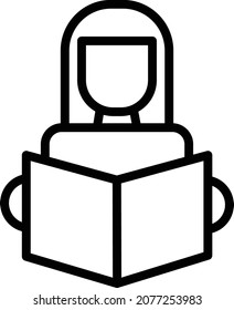 female studying Isolated Vector icon which can easily modify or edit

