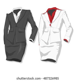 Female suit. Clothes collection. Vector illustration.