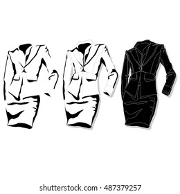 Female suit. Clothes collection. Vector illustration.