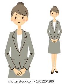 The female of the suited figure who does meeting