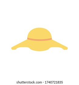 female summer hat and fill flat style icon vector illustration design.