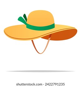 Female sun hat vector isolated illustration