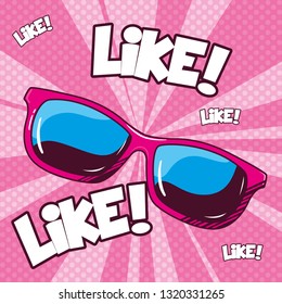 female sunglasses pop art style