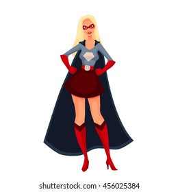 Female superhero cartoon style