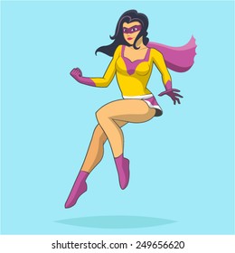 female Superhero Cartoon Vector