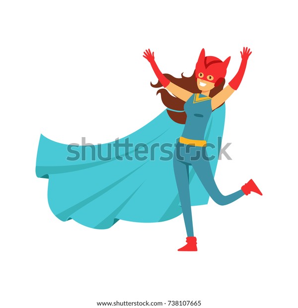 Female Superhero Comics Costume Cape Cat Stock Vector (Royalty Free ...