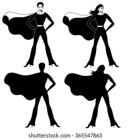 Female superheroes collection EPS 10 vector