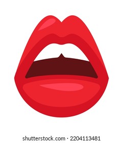 Female surprised lips. Vector illustration