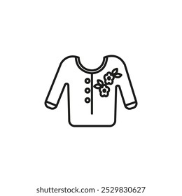 Female sweater icon flat line symbol set.