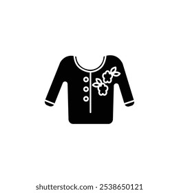Female sweater icon flat line symbol set.