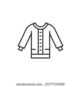 Female sweater icon Flat simple outline