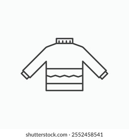 Female sweater icon set in blackthin line style.