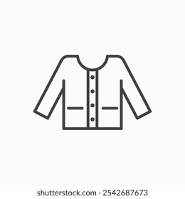 Female sweater icon in thin black lines