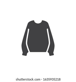 Female Sweater vector icon. filled flat sign for mobile concept and web design. Women pullover sweater glyph icon. Symbol, logo illustration. Vector graphics