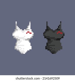 female swimming suit with different color in pixel style