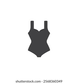 Female swimsuit vector icon. filled flat sign for mobile concept and web design. Woman Swimwear glyph icon. Symbol, logo illustration. Vector graphics