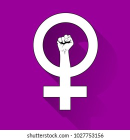 Female Symbol With A Raised Fist, Vindication Of Women's Rights