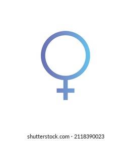 Símbolo femenino icono vector con gradiente
