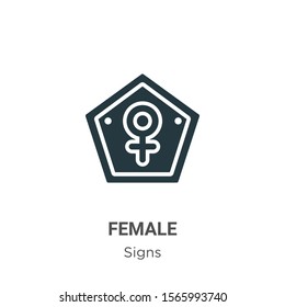 Female symbol vector icon on white background. Flat vector female symbol icon symbol sign from modern signs collection for mobile concept and web apps design.